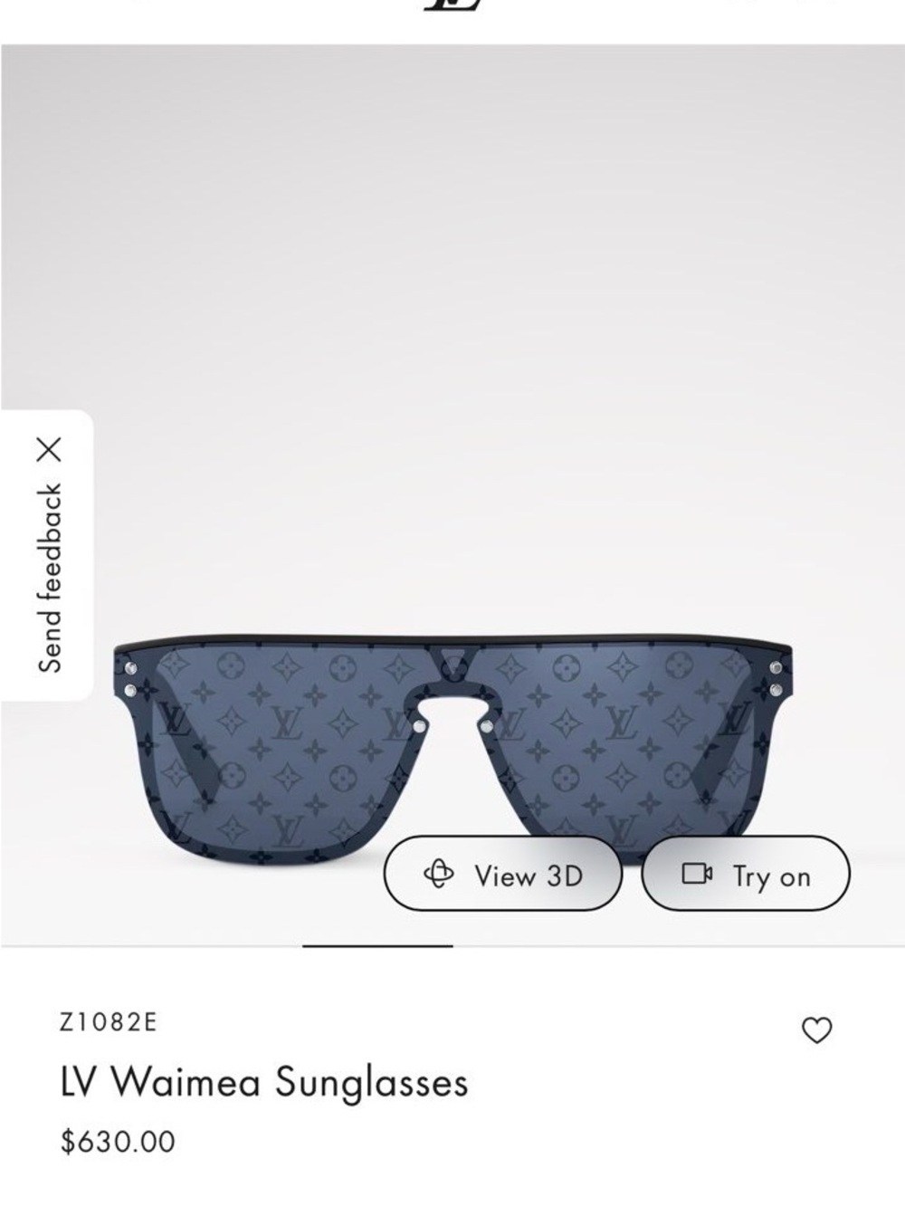 Louis Vuitton Black Sunglasses with Beige Dust Bag